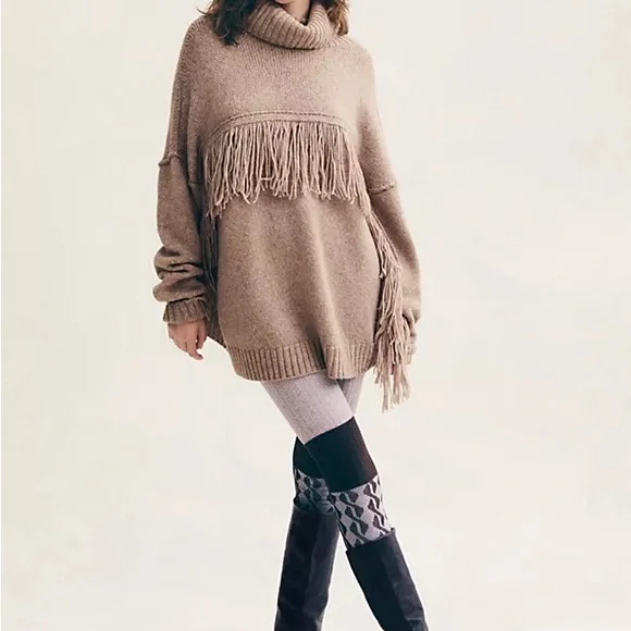 Free People Glacier Sweater Tan size Medium - Picture 4 of 12